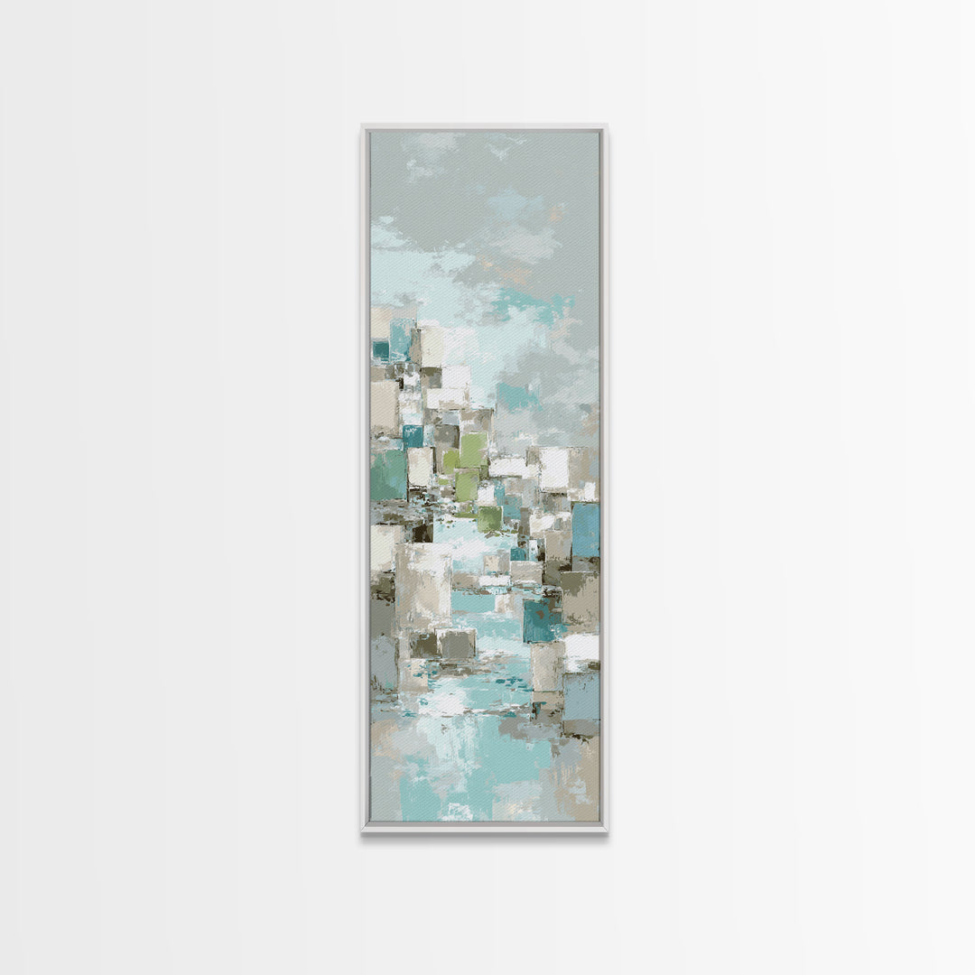 Clean Geometric Art Canvas Print, Dental Office Art, Luxury Decor, Office Decor, Abstract Art, Calm, Office Wall Art, DOA-1x3-68