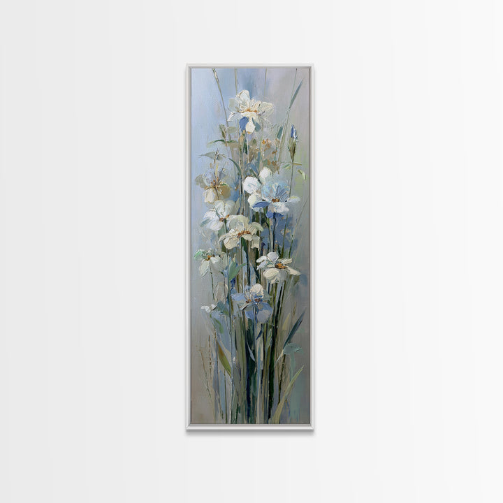 Sterile Modern Floral Painting Framed Canvas Print, Dental Office Art, Contemporary Art, Office Decor, Fine Art, Calm, DOA-1x3-71