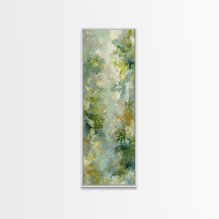 Botanical Fern Study Framed Canvas Print, Dental Office Art, Room Decor, Office Decor, Oil Painting, Calm, Minimalist Wall Art, DOA-1x3-79