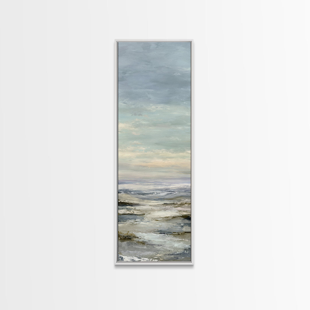 Soft Gradient Sunrise Framed Canvas Print, Dental Office Art, Textured Painting, Office Decor, Calm, Room Decor Aesthetic, DOA-1x3-80