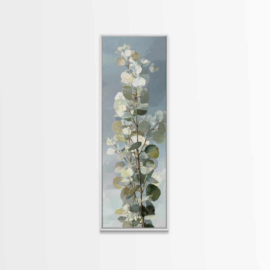 Soft Botanical Eucalyptus Print for Clean Atmosphere Canvas Print, Dental Office Art, Printable Wall Art, Office Decor, Calm, DOA-1x3-87