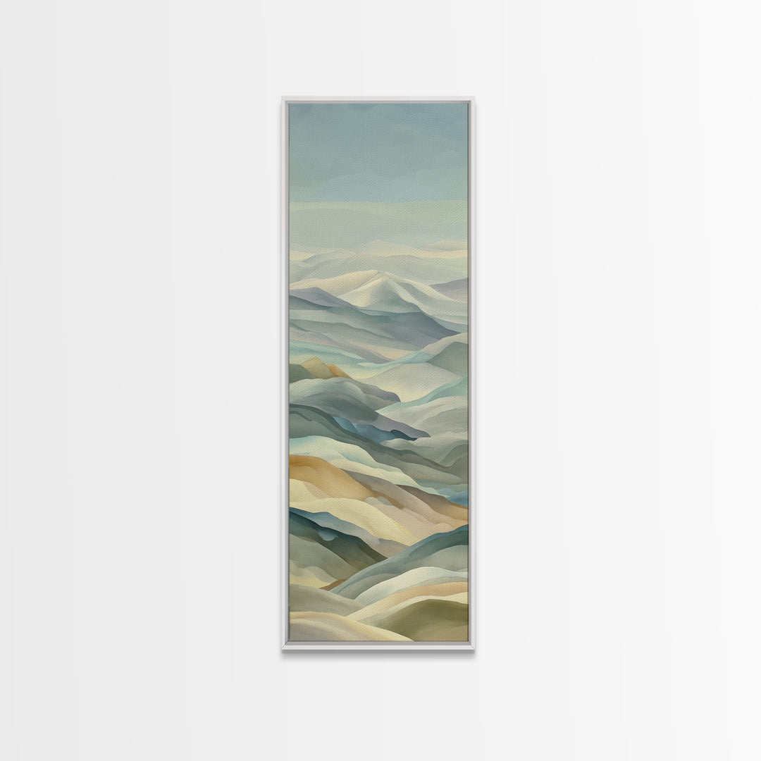 Gentle Mountain Landscape Canvas Print, Dental Office Art, Minimalist Decor, Office Decor, Fine Art, Calm, Motivational Poster, DOA-1x3-88