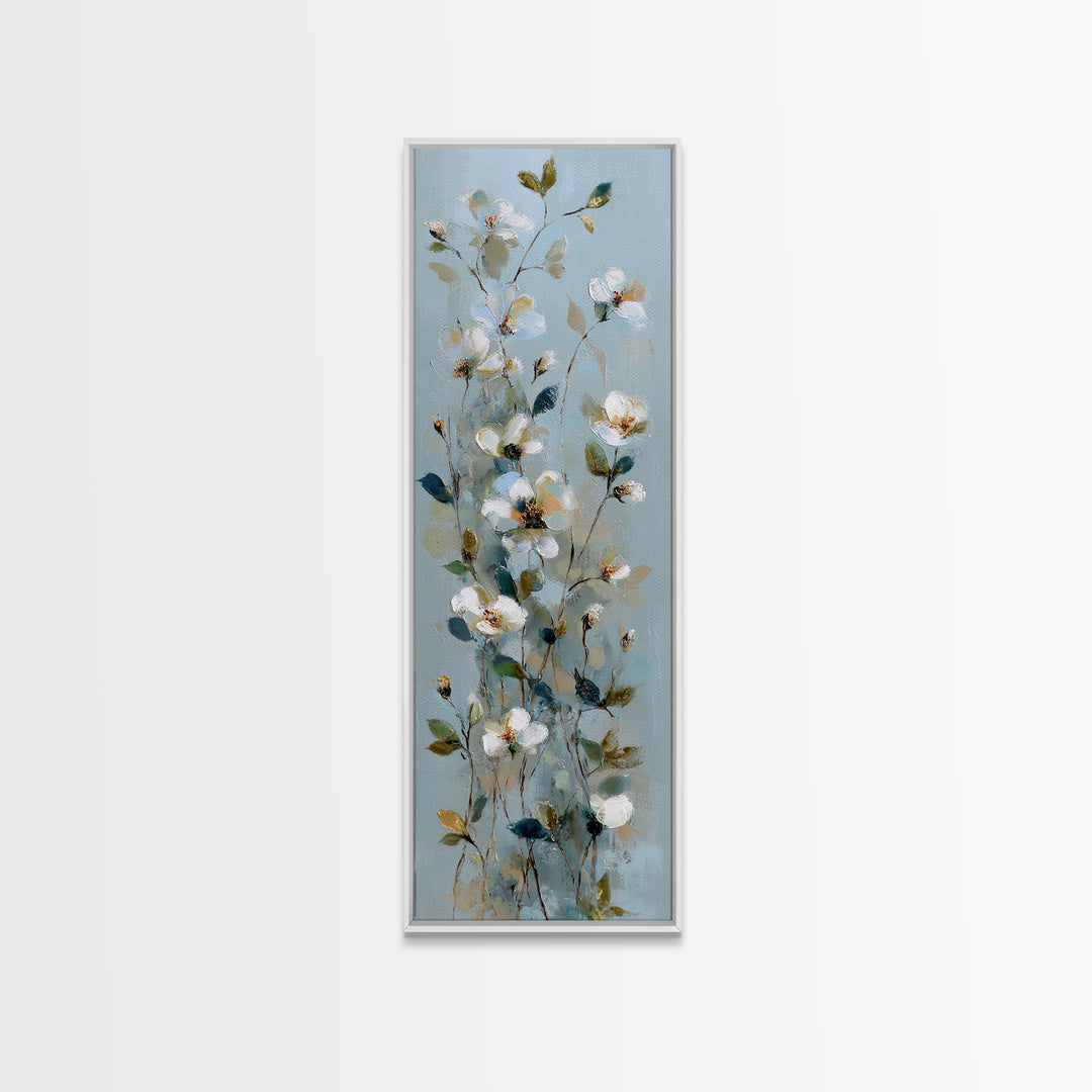 Sterile Modern Floral Painting Canvas Print, Dental Office Art, Office Decor, Oil Painting, Calm, Medical Office Decor, DOA-1x3-95