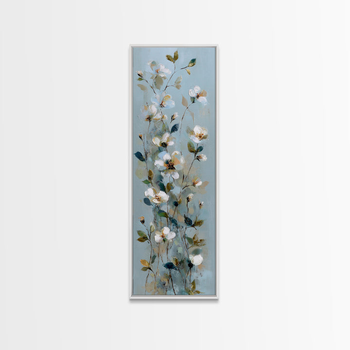 Sterile Modern Floral Painting Canvas Print, Dental Office Art, Office Decor, Oil Painting, Calm, Medical Office Decor, DOA-1x3-95