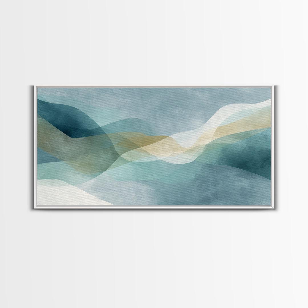Minimal Smile Curve Abstract Framed Canvas Print, Dental Office Art, Neutral Decor, Office Decor, Fine Art, Calm, Wall Art, DOA-2x1-1