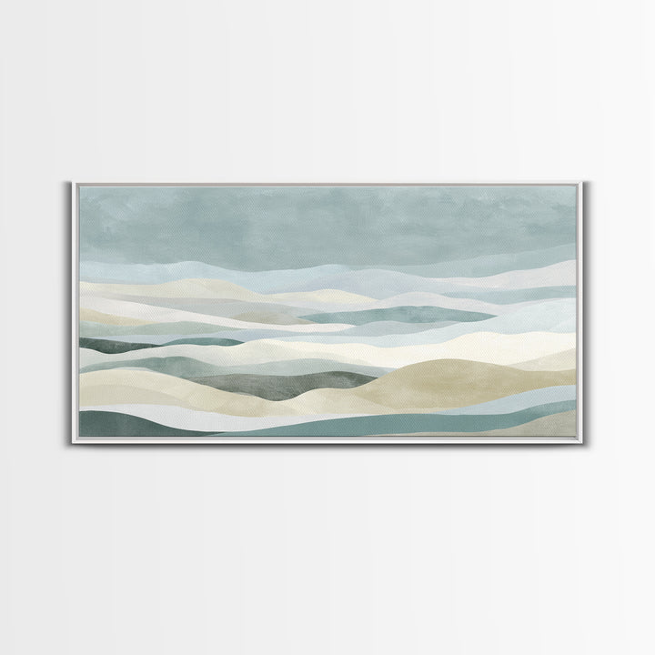 Clean Geometric Art Framed Canvas Print, Dental Office Art, Dental Assistant, Office Decor, Fine Art, Calm, Gallery Decor, DOA-2x1-100