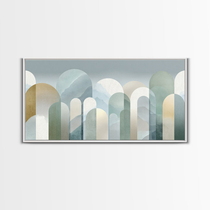 Light Scandinavian Abstract Arches Framed Canvas Print, Dental Office Art, Home Decor, Office Decor, Abstract Art, Calm, DOA-2x1-13