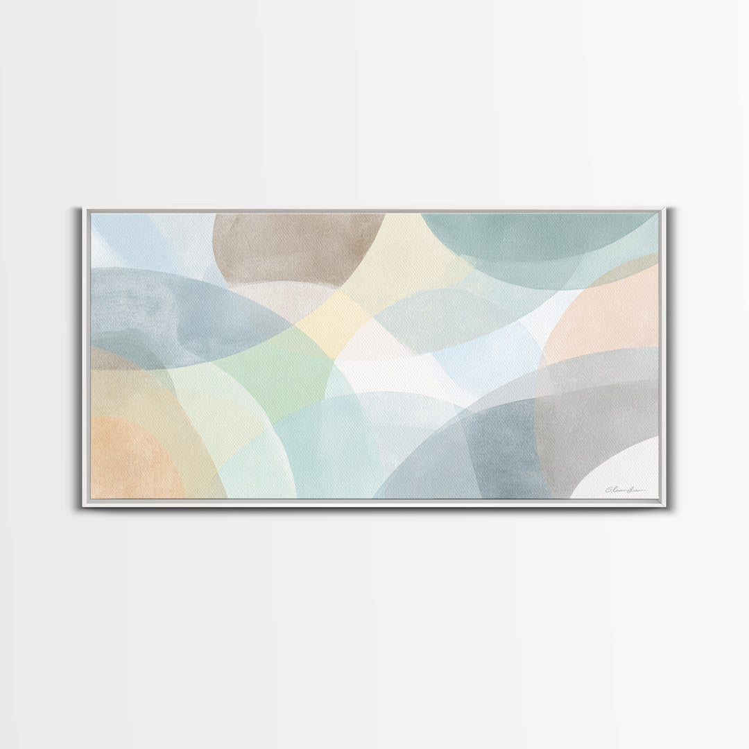 Simple Rainbow Pastel Shapes for Children Canvas Print, Dental Office Art, Gallery Decor, Office Decor, Abstract Art, Calm, DOA-2x1-17