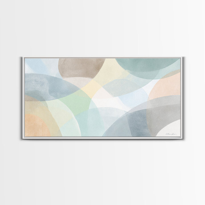 Simple Rainbow Pastel Shapes for Children Canvas Print, Dental Office Art, Gallery Decor, Office Decor, Abstract Art, Calm, DOA-2x1-17