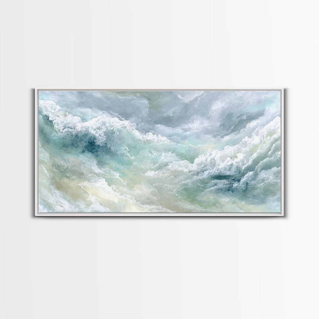 Calming Abstract Ocean Waves Canvas Print, Dental Office Art, Wall Decor, Office Decor, Fine Art, Calm, Contemporary Art, DOA-2x1-21