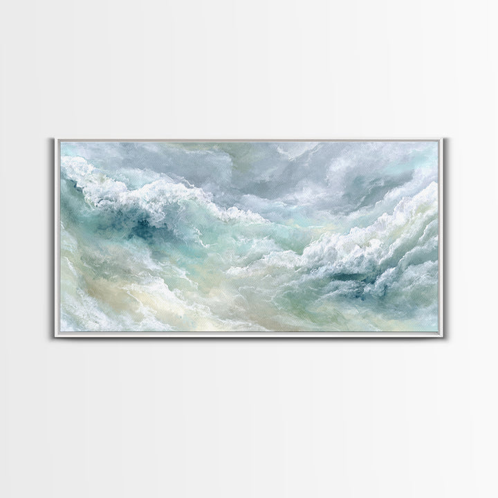Calming Abstract Ocean Waves Canvas Print, Dental Office Art, Wall Decor, Office Decor, Fine Art, Calm, Contemporary Art, DOA-2x1-21