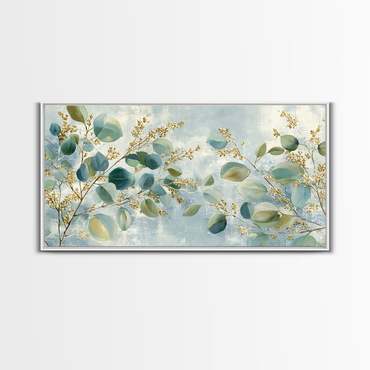Soft Botanical Eucalyptus Print for Clean Atmosphere Canvas Print, Dental Office Art, Wall Art, Office Decor, Calm, DOA-2x1-23