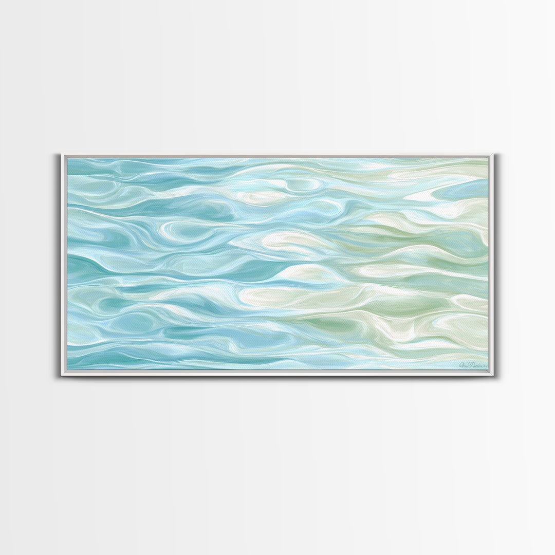 Abstract Water Ripple Pattern Framed Canvas Print, Dental Office Art, Medical Office Art, Office Decor, Abstract Art, Calm, DOA-2x1-33