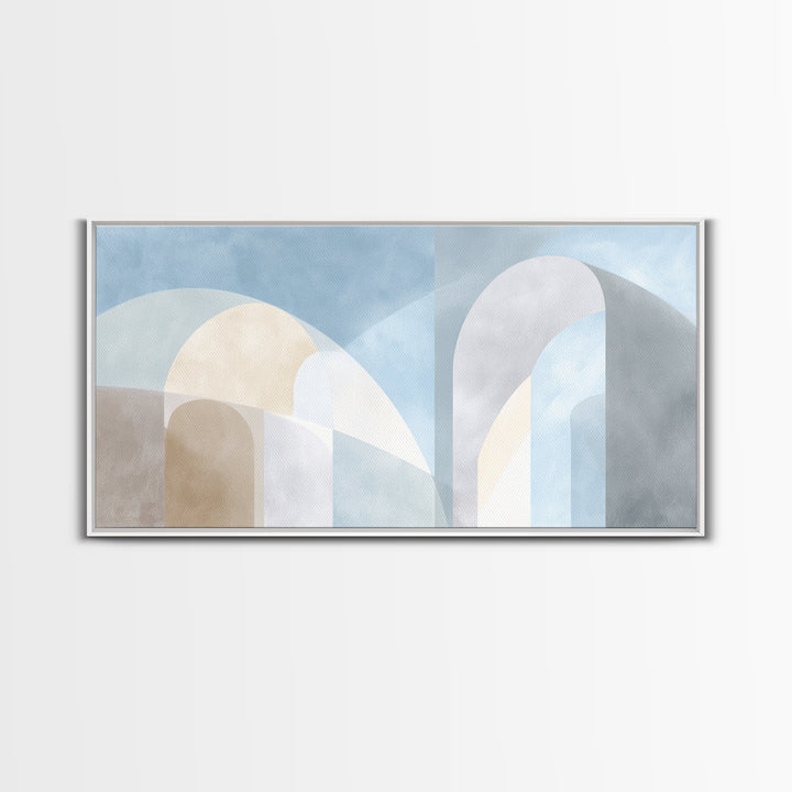 Light Scandinavian Abstract Arches Framed Canvas Print, Dental Office Art, Home Decor, Office Decor, Abstract Art, Calm, DOA-2x1-37