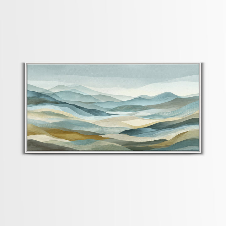 Clean Geometric Art Canvas Print, Dental Office Art, Statement Artwork, Office Decor, Fine Art, Calm, Printable Wall Art, DOA-2x1-4