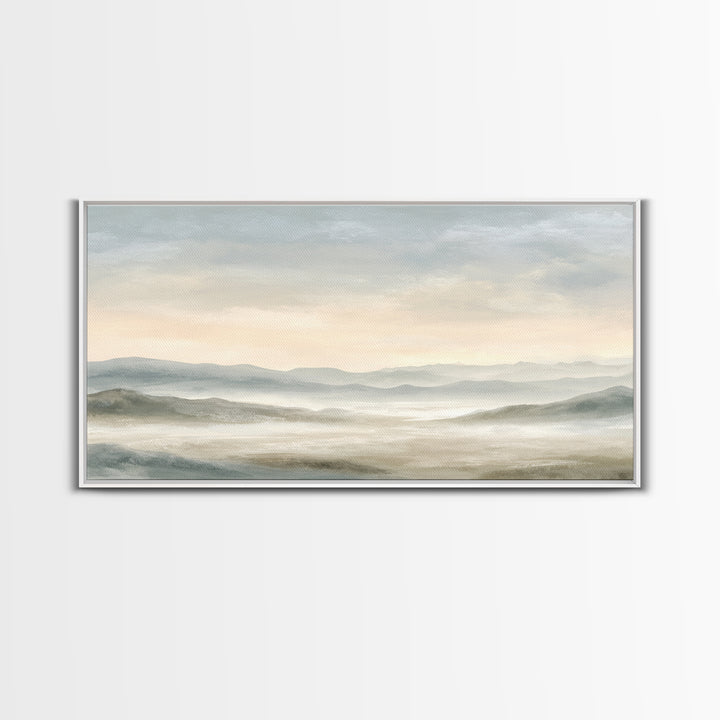 Soft Gradient Sunrise Framed Canvas Print, Dental Office Art, Contemporary Art, Office Decor, Fine Art, Calm, Dental Wall Art, DOA-2x1-40