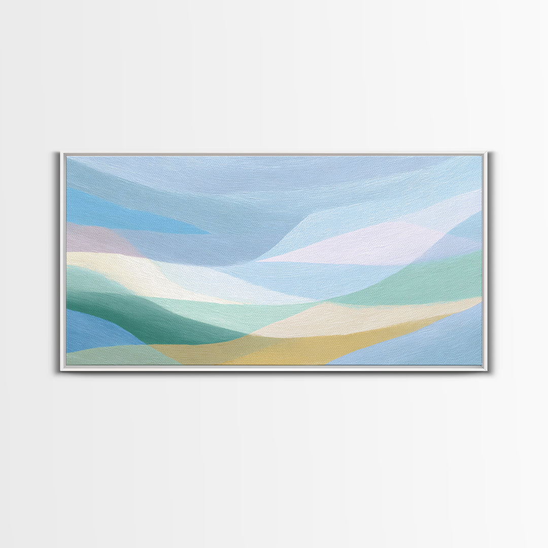 Simple Rainbow Pastel Shapes for Children Canvas Print, Dental Office Art, Gallery Decor, Office Decor, Abstract Art, Calm, DOA-2x1-41