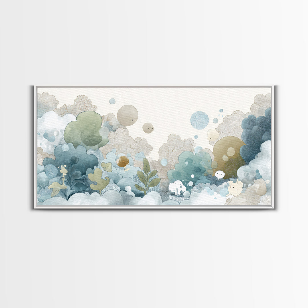 Cheerful Animal Dentist Themed Character Without Text Canvas Print, Dental Office Art, Neutral Decor, Office Decor, Calm, DOA-2x1-46