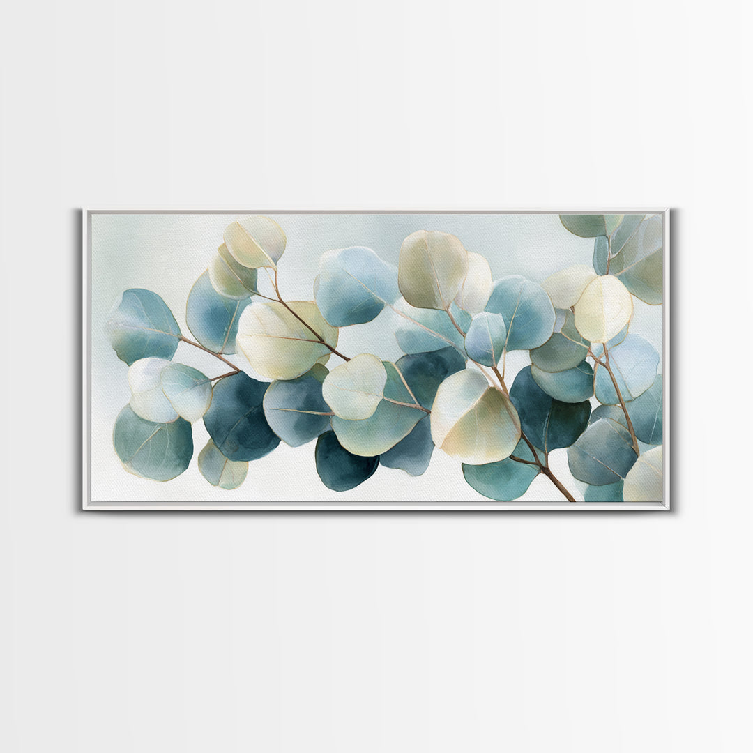 Soft Botanical Eucalyptus Print for Clean Atmosphere Canvas Print, Dental Office Art, Office Wall Art, Office Decor, Calm, DOA-2x1-47