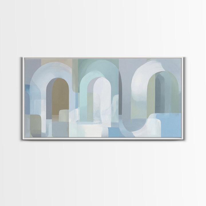 Light Scandinavian Abstract Arches Canvas Print, Dental Office Art, Statement Artwork, Office Decor, Abstract Art, Calm, DOA-2x1-61