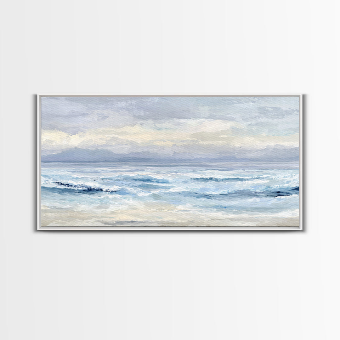 Calming Abstract Ocean Waves Canvas Print, Dental Office Art, Minimalist Decor, Office Decor, Calm, Motivational Poster, DOA-2x1-69