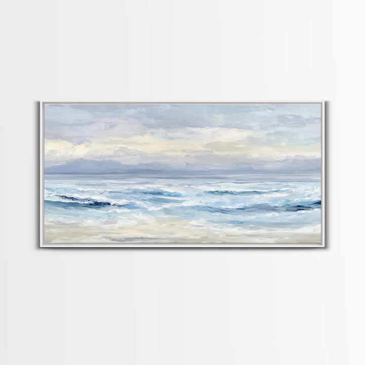 Calming Abstract Ocean Waves Canvas Print, Dental Office Art, Minimalist Decor, Office Decor, Calm, Motivational Poster, DOA-2x1-69
