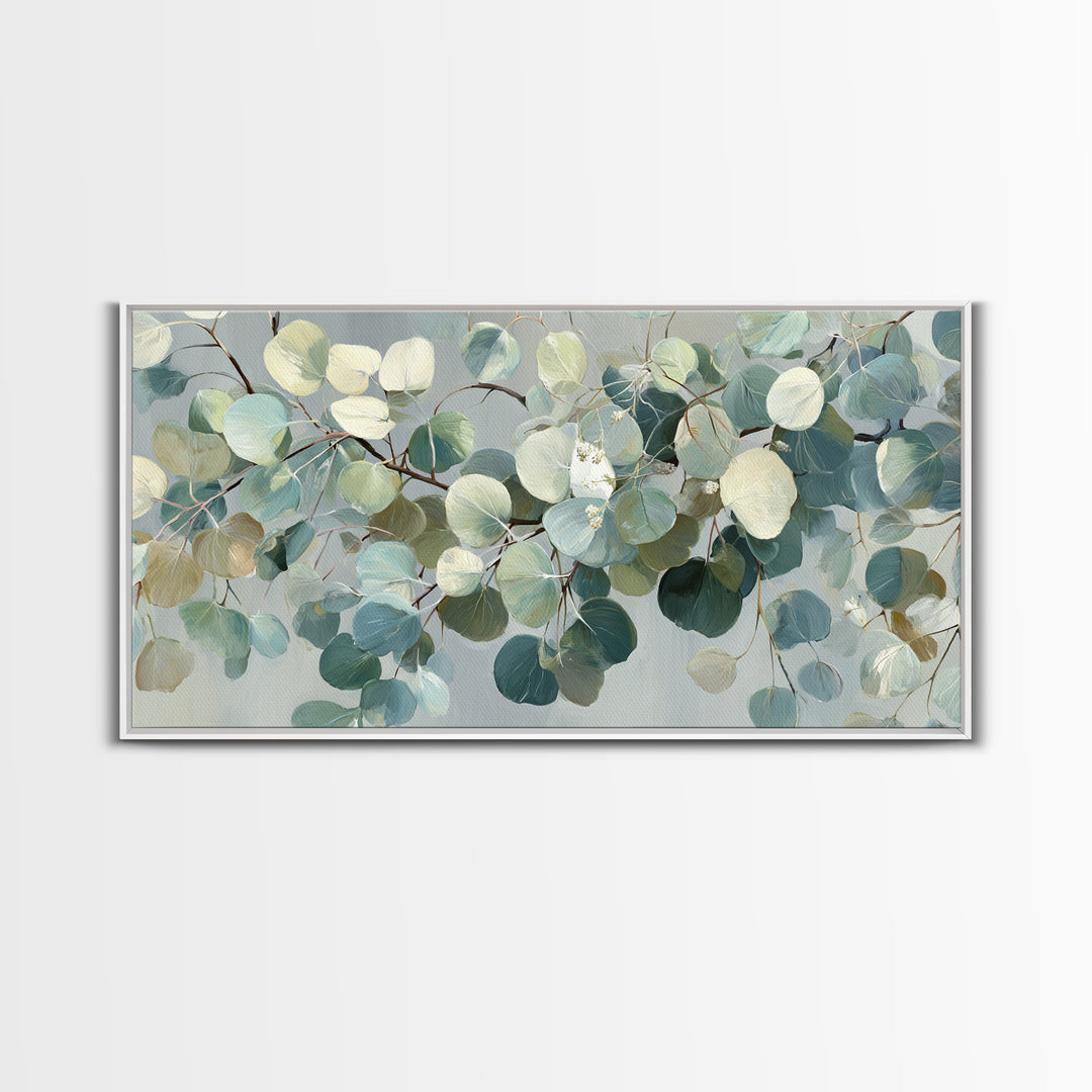Soft Botanical Eucalyptus Print for Clean Atmosphere Canvas Print, Dental Office Art, Medical Office Decor, Office Decor, Calm, DOA-2x1-71