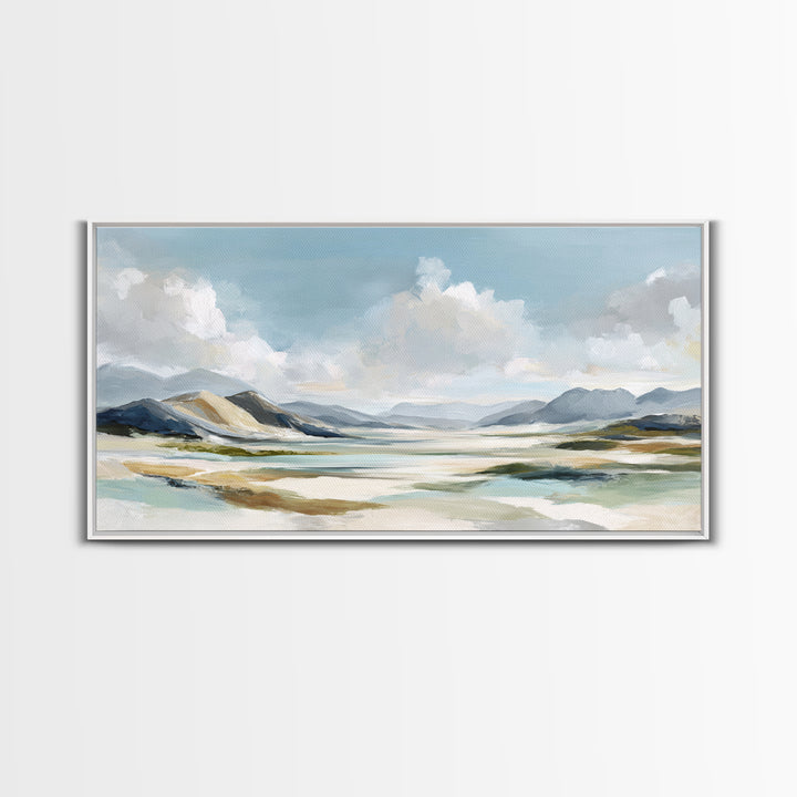 Gentle Mountain Landscape Framed Canvas Print, Dental Office Art, Unique Wall Art, Office Decor, Calm, Dental Assistant, DOA-2x1-72