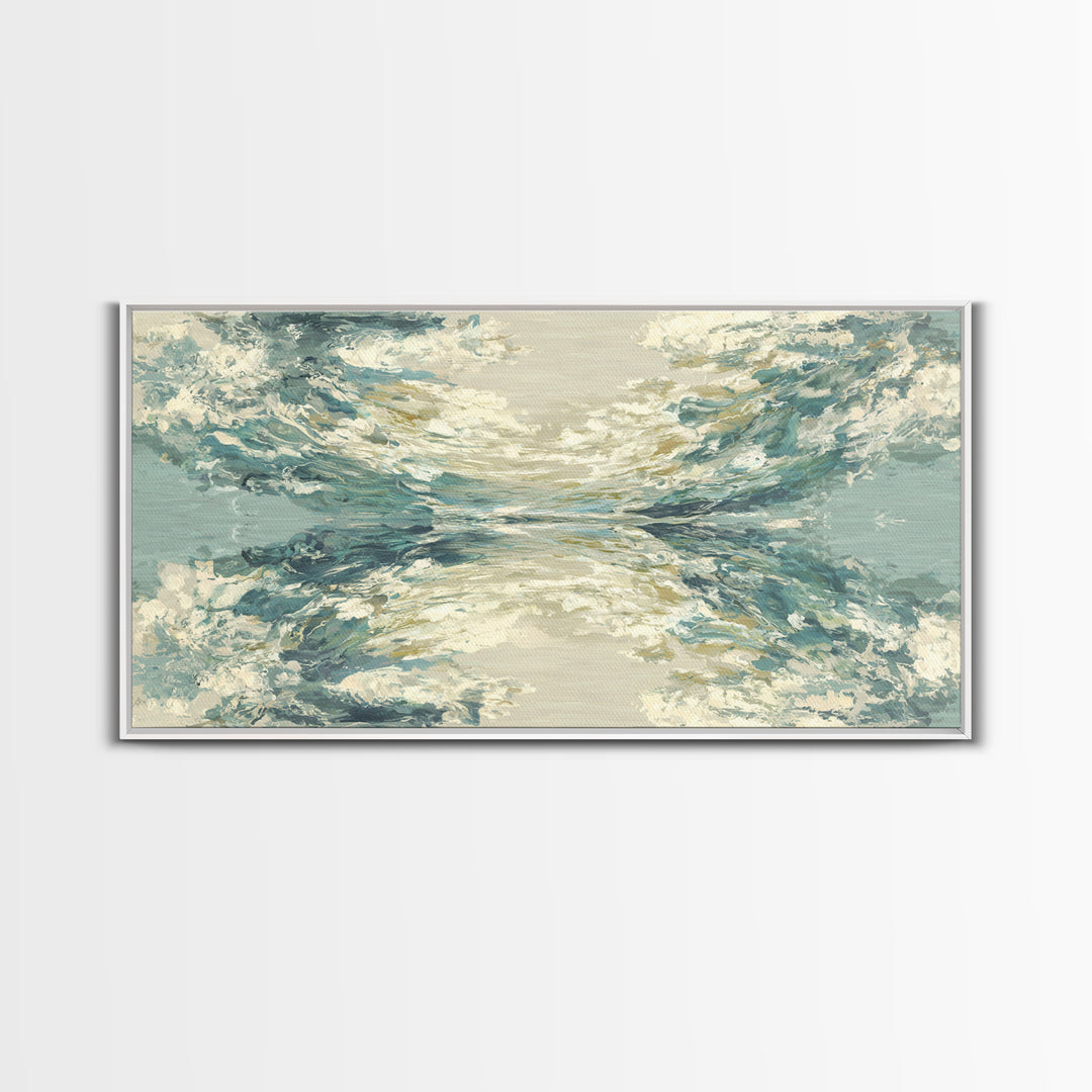 Abstract Water Ripple Pattern Framed Canvas Print, Dental Office Art, Medical Office Art, Office Decor, Abstract Art, Calm, DOA-2x1-9