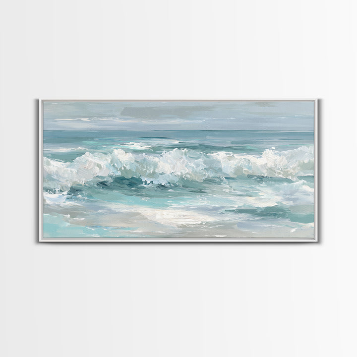 Calming Abstract Ocean Waves Canvas Print, Dental Office Art, Minimalist Decor, Office Decor, Calm, Motivational Poster, DOA-2x1-93