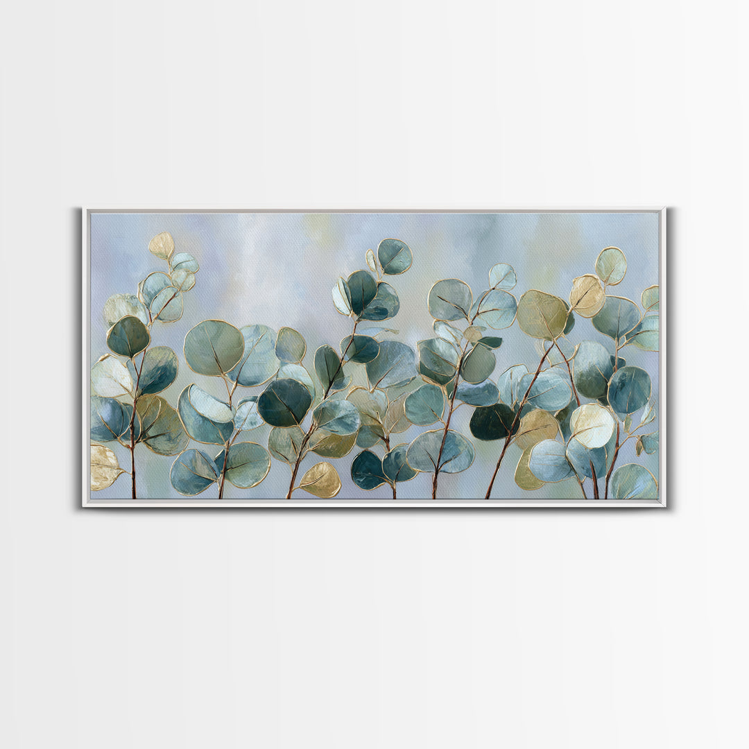 Soft Botanical Eucalyptus Print for Clean Atmosphere Canvas Print, Dental Office Art, Dentistry Art, Office Decor, Calm, DOA-2x1-95