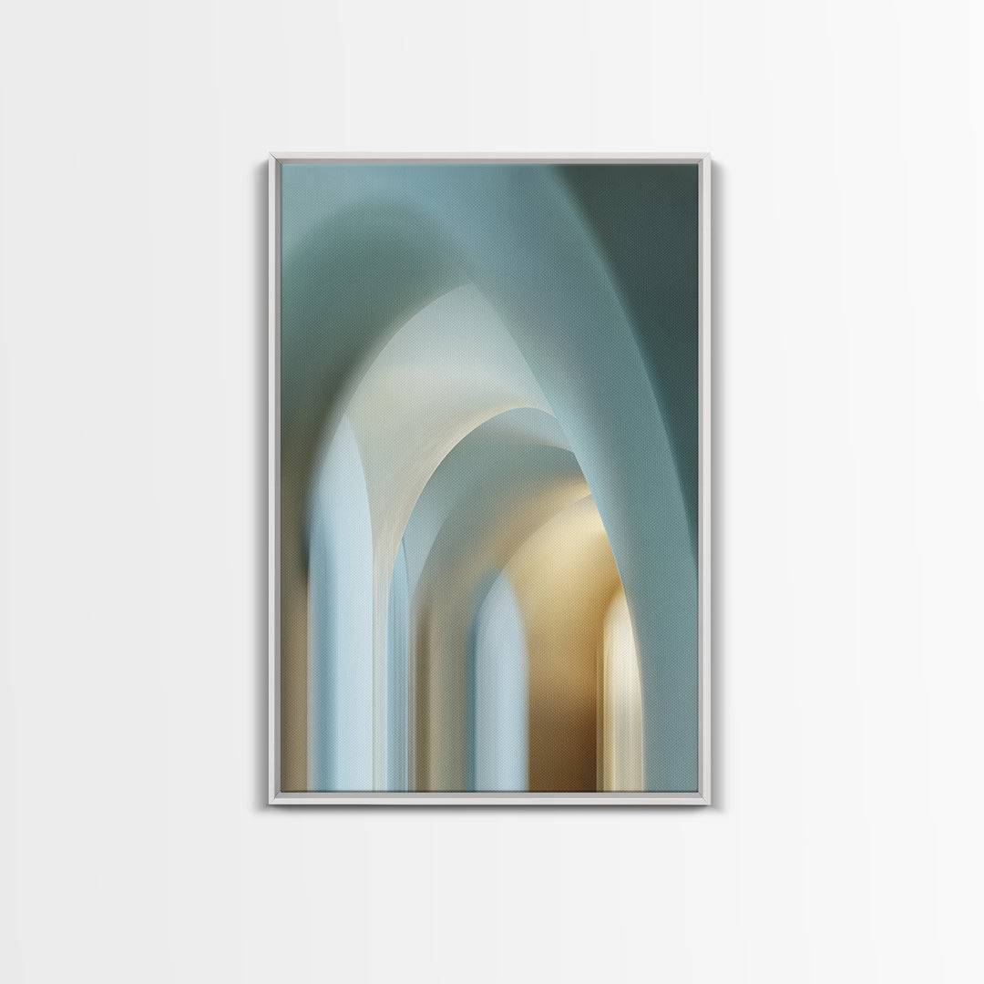 Light Scandinavian Abstract Arches Framed Canvas Print, Dental Office Art, Home Decor, Office Decor, Fine Art, Calm, DOA-2x3-1