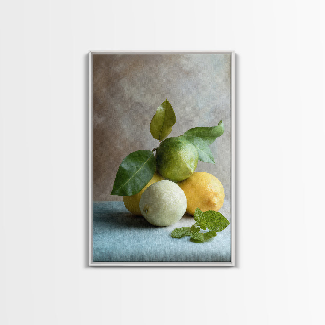 Fresh Citrus and Mint Still Life Canvas Print, Dental Office Art, Dental, Office Decor, Calm, Tooth Art, Dentistry Art, DOA-2x3-15