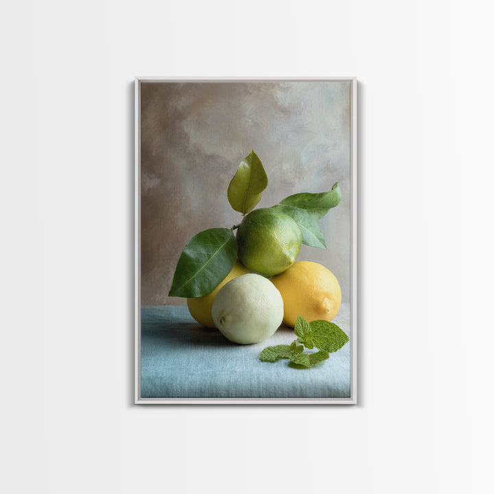 Fresh Citrus and Mint Still Life Canvas Print, Dental Office Art, Dental, Office Decor, Calm, Tooth Art, Dentistry Art, DOA-2x3-15
