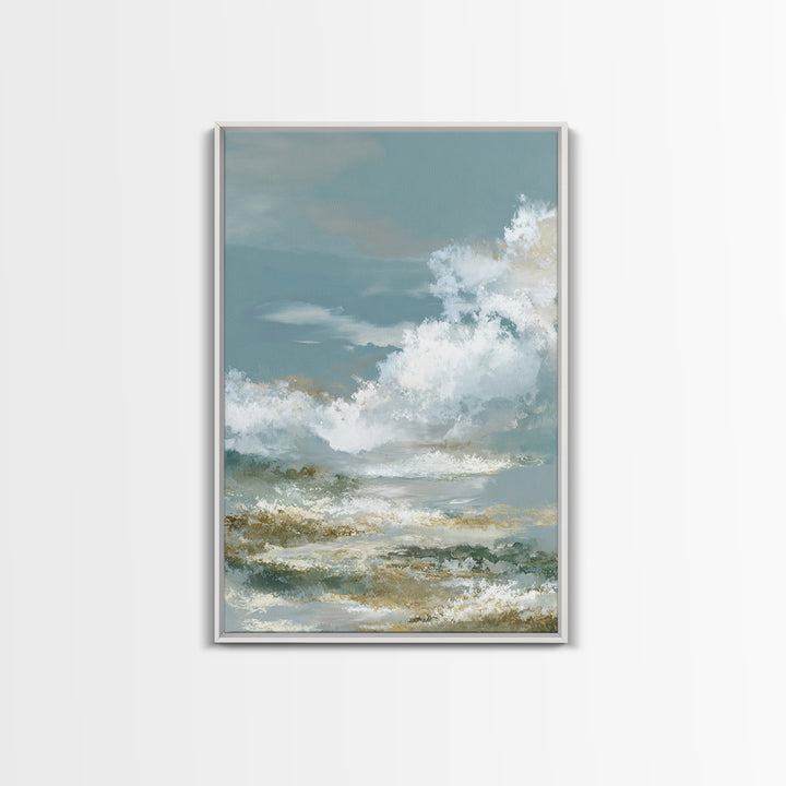 Peaceful Clouds over Open Meadow Framed Canvas Print, Dental Office Art, Modern Decor, Office Decor, Fine Art, Calm, Poster, DOA-2x3-17