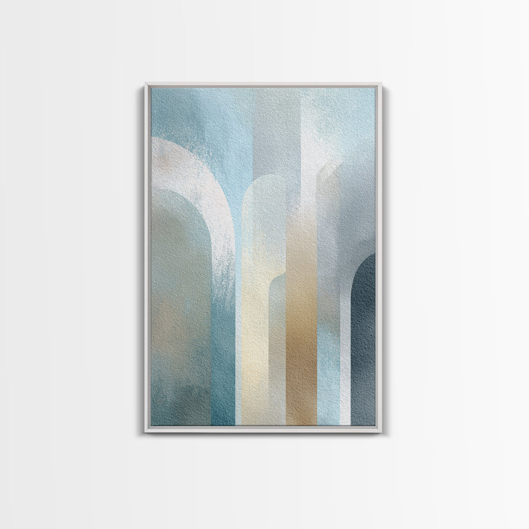 Light Scandinavian Abstract Arches Framed Canvas Print, Dental Office Art, Home Decor, Office Decor, Fine Art, Calm, DOA-2x3-25
