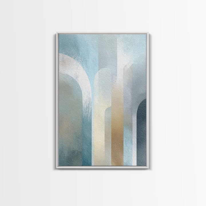 Light Scandinavian Abstract Arches Framed Canvas Print, Dental Office Art, Home Decor, Office Decor, Fine Art, Calm, DOA-2x3-25