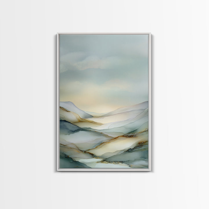 Soft Gradient Sunrise Framed Canvas Print, Dental Office Art, Textured Painting, Office Decor, Calm, Room Decor Aesthetic, DOA-2x3-28