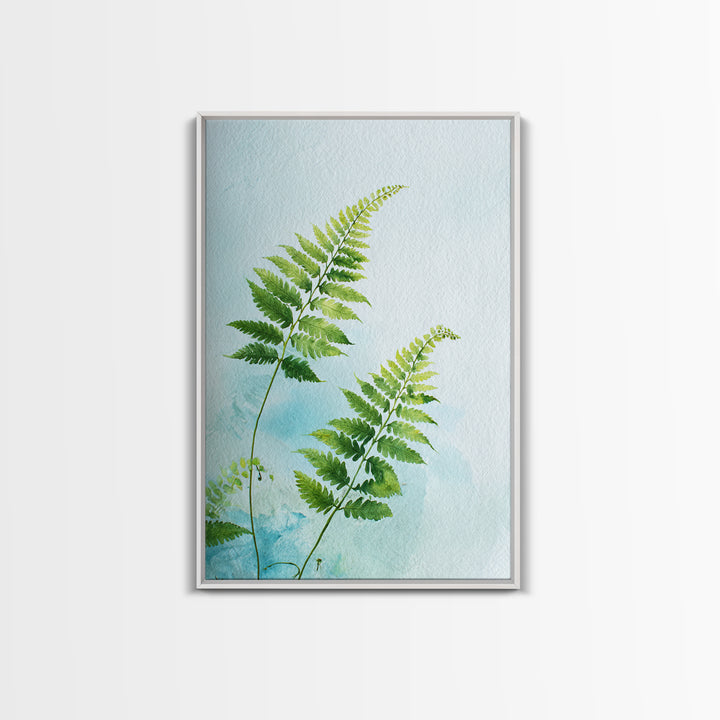Botanical Fern Study Framed Canvas Print, Dental Office Art, Unique Wall Art, Office Decor, Watercolor Art, Calm, DOA-2x3-3