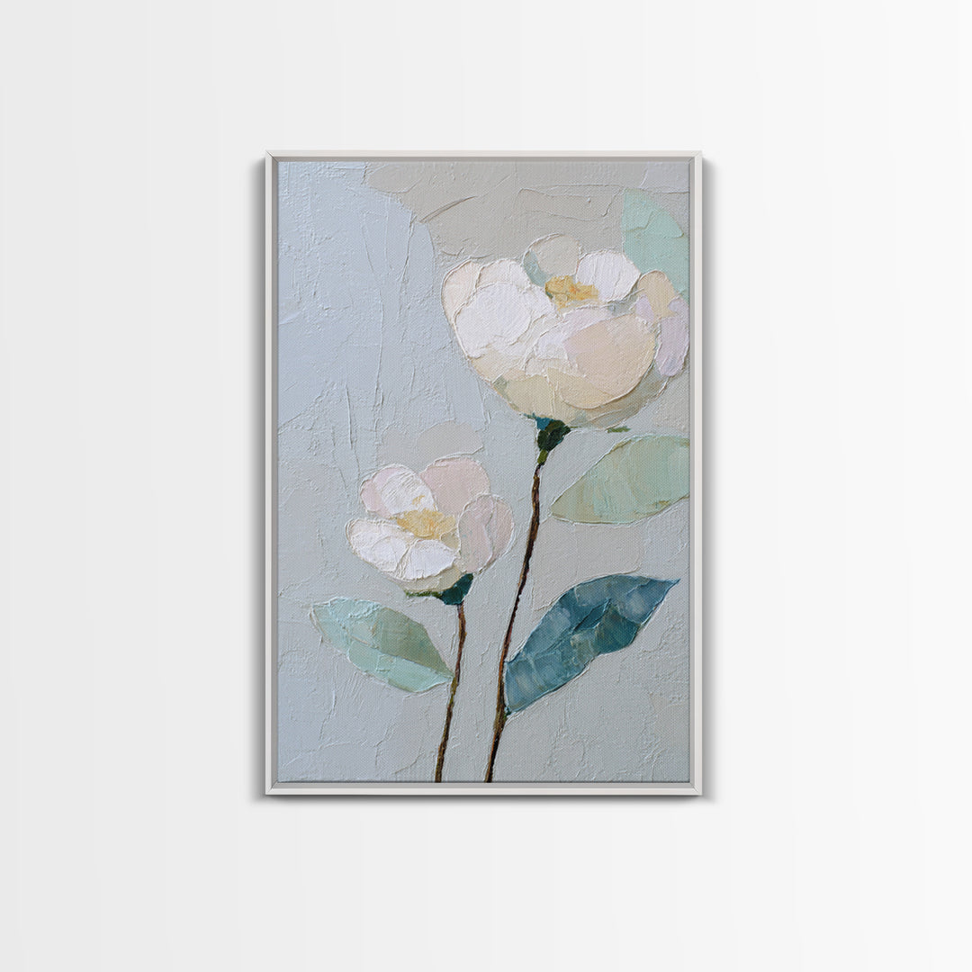 Sterile Modern Floral Painting Framed Canvas Print, Dental Office Art, Tooth Art, Office Decor, Fine Art, Calm, Modern Decor, DOA-2x3-43