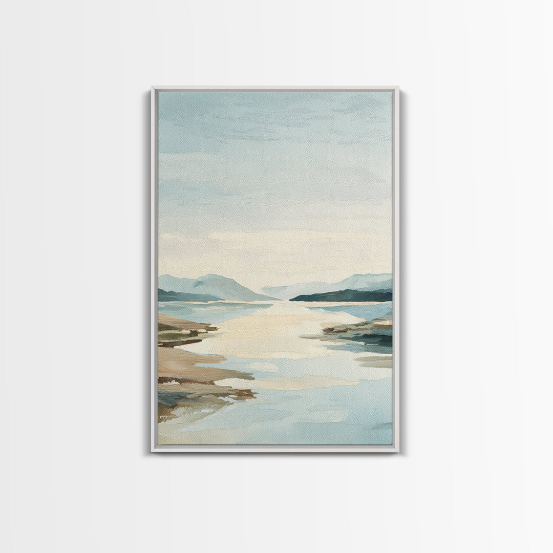 Sunlit Lake with Calming Reflections Framed Canvas Print, Dental Office Art, Dentistry Art, Office Decor, Fine Art, Calm, DOA-2x3-47