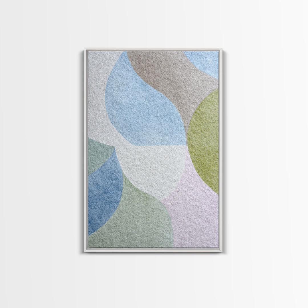 Simple Rainbow Pastel Shapes for Children Canvas Print, Dental Office Art, Gallery Decor, Office Decor, Abstract Art, Calm, DOA-2x3-5