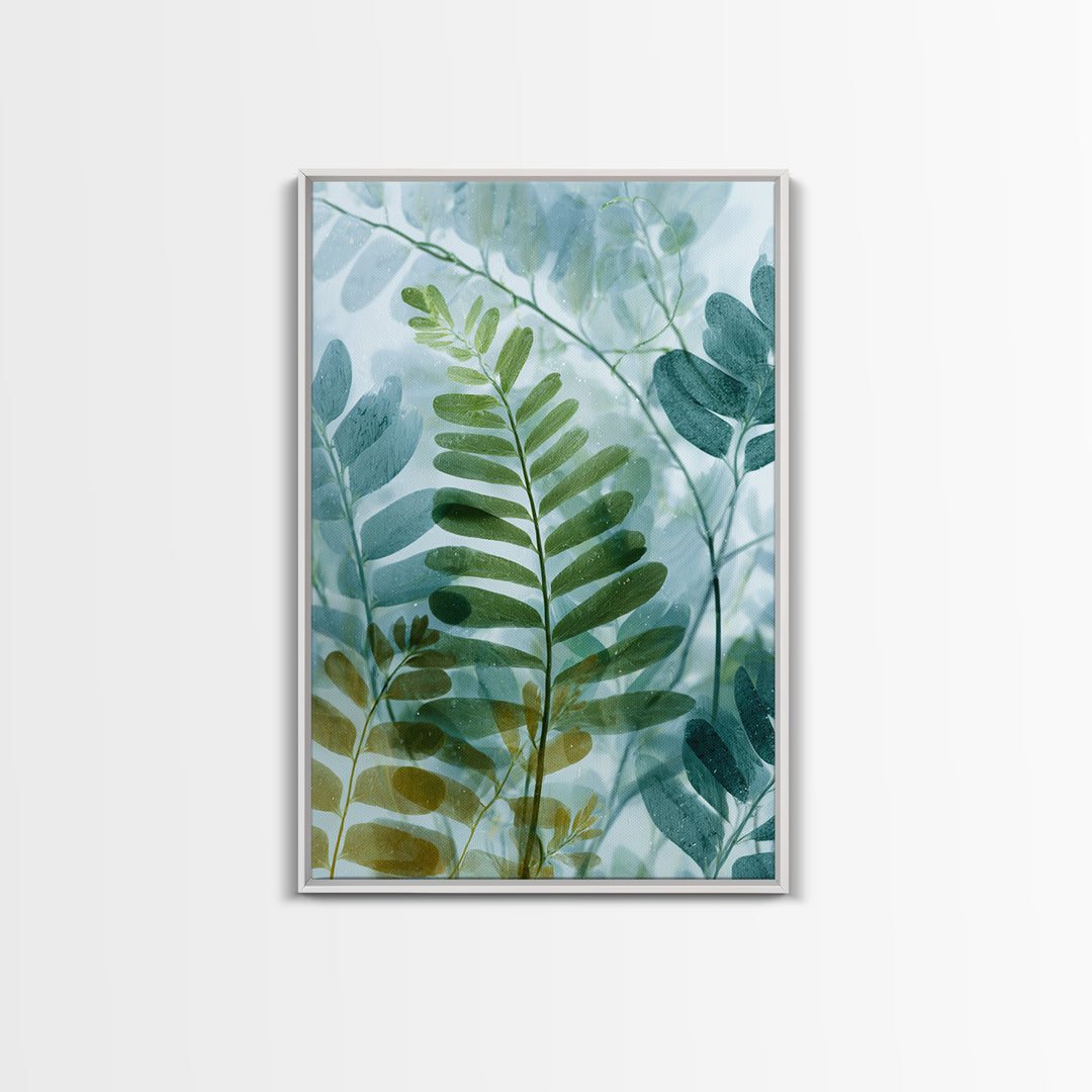 Botanical Fern Study Framed Canvas Print, Dental Office Art, Medical Decor, Office Decor, Fine Art, Calm, Home Decor, DOA-2x3-51