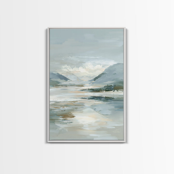 Gentle Mountain Landscape Framed Canvas Print, Dental Office Art, Dentist Art, Office Decor, Fine Art, Calm, Luxury Decor, DOA-2x3-60