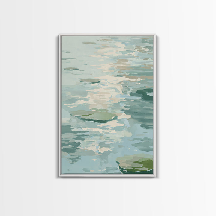 Sunlit Lake with Calming Reflections Canvas Print, Dental Office Art, Dental Office, Office Decor, Oil Painting, Calm, DOA-2x3-71