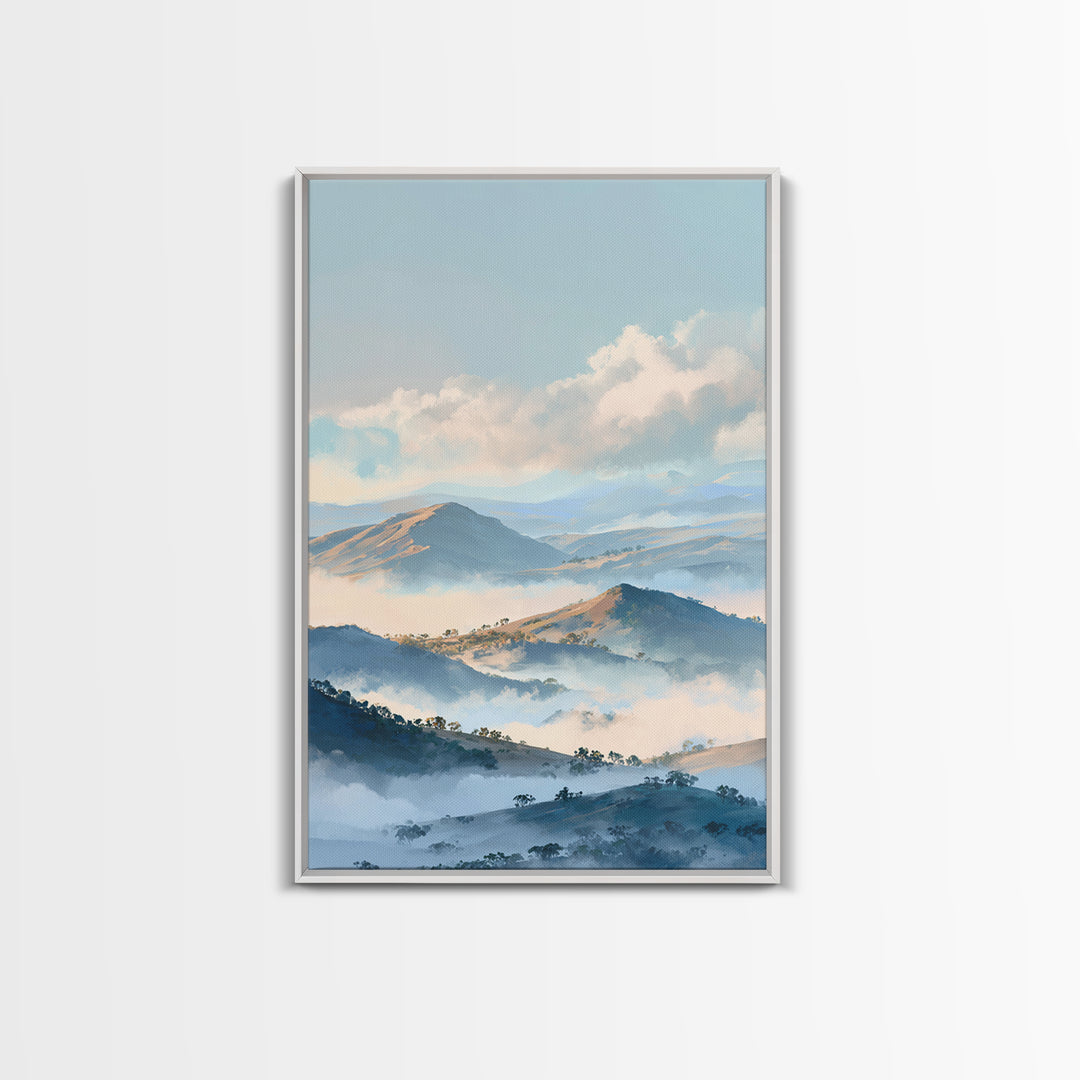 Soft Gradient Sunrise Framed Canvas Print, Dental Office Art, Textured Painting, Office Decor, Calm, Room Decor Aesthetic, DOA-2x3-76