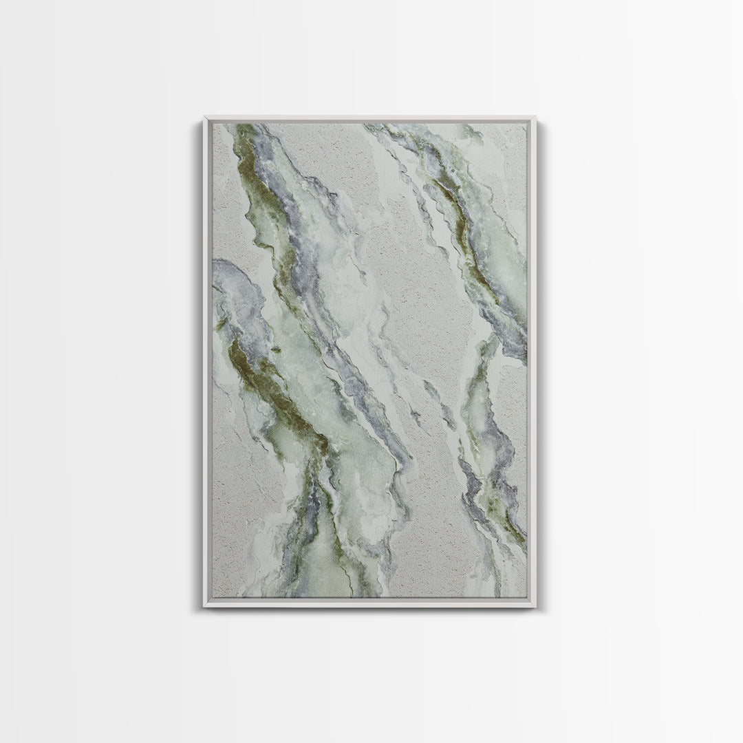 Clean Marble Texture Framed Canvas Print, Dental Office Art, Office Decor, Oil Painting, Calm, Dental Hygiene, DOA-2x3-8