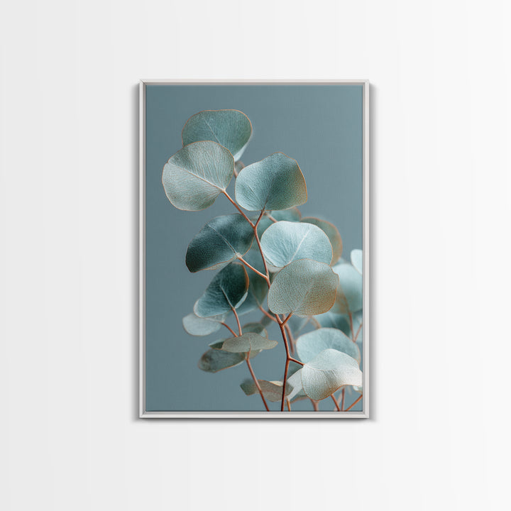 Soft Botanical Eucalyptus Print for Clean Atmosphere Framed Canvas Print, Dental Office Art, Boho Decor, Office Decor, Calm, DOA-2x3-83