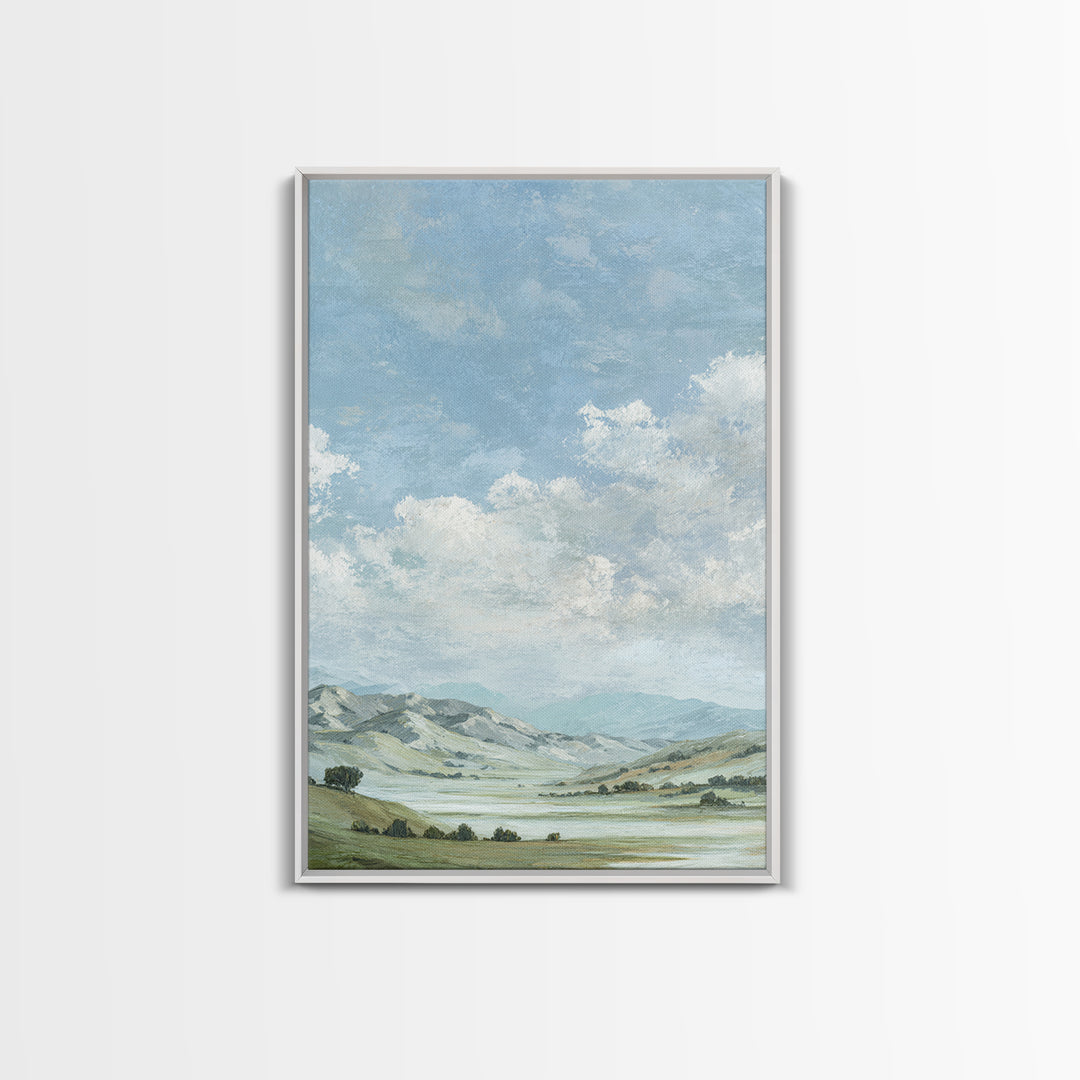 Gentle Mountain Landscape Framed Canvas Print, Dental Office Art, Office Decor, Calm, Medical Art, Medical Office Decor, DOA-2x3-84