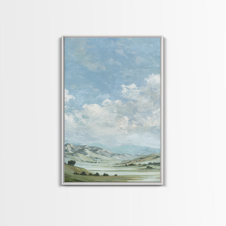 Gentle Mountain Landscape Framed Canvas Print, Dental Office Art, Office Decor, Calm, Medical Art, Medical Office Decor, DOA-2x3-84